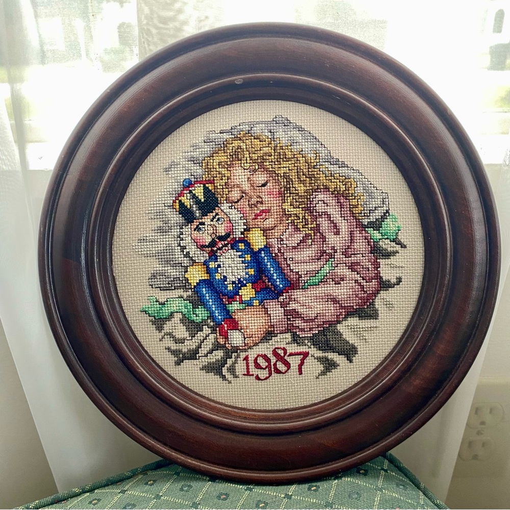 Framed Hand Embroidered Nutcracker 1987
